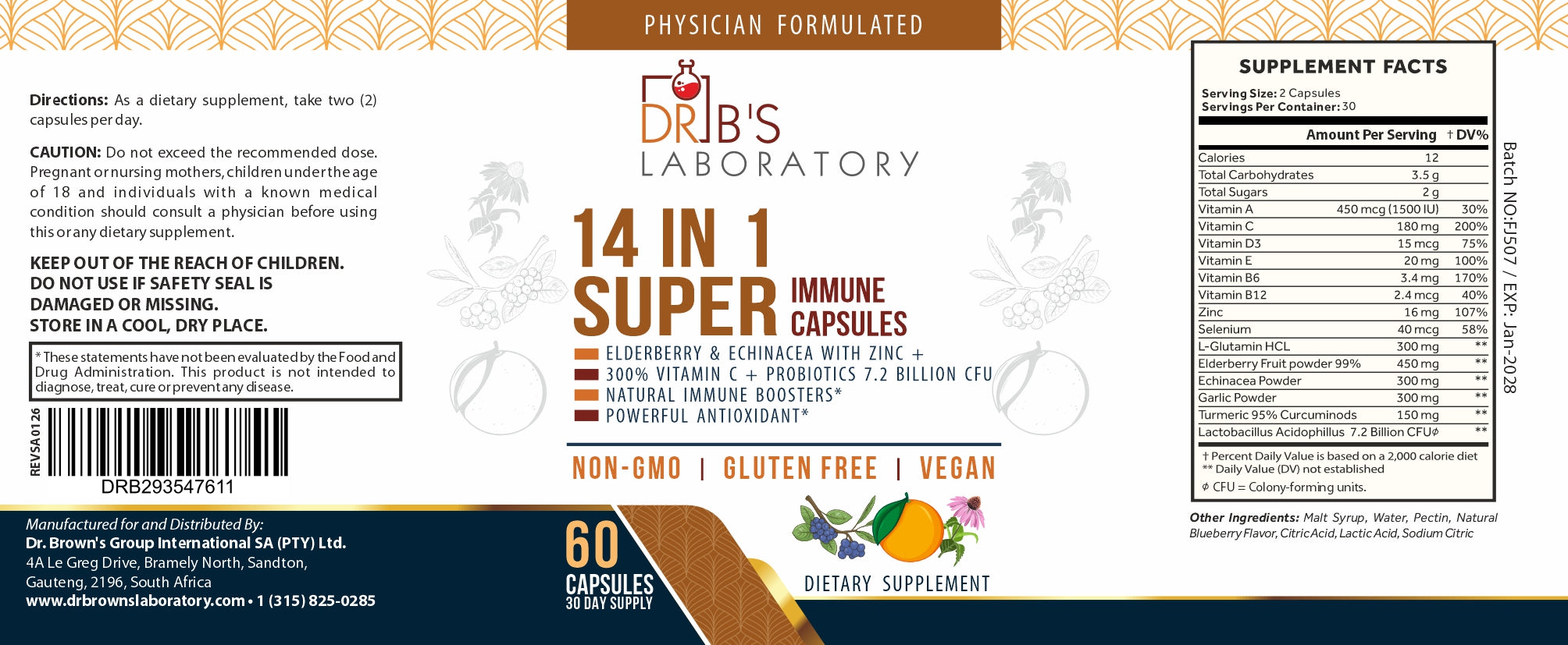 14-in-1 Super Immune Support  (60 Caps)