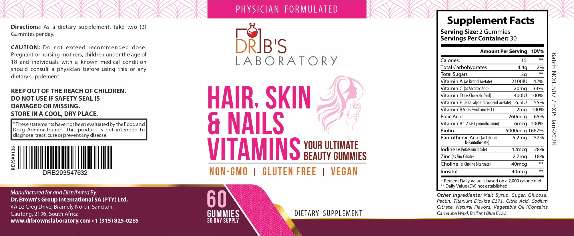 Hair, Skin & Nail Multi-Vitamin  (Biotin Caps)